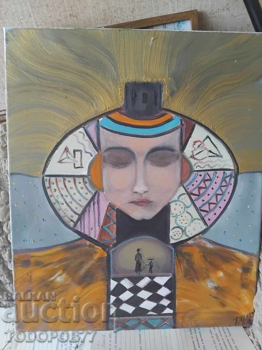 Μεγάλος πίνακας λάδι σε καμβά, υπογραφή - 5 Μεγάλος πίνακας λάδι σε καμβά, υπογραφή - 5