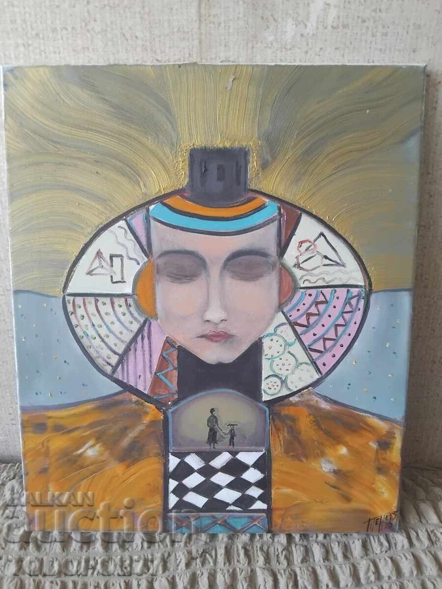 Μεγάλος πίνακας λάδι σε καμβά, υπογραφή Μεγάλος πίνακας λάδι σε καμβά, υπογραφή