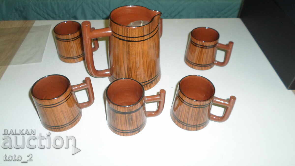 СТАР  КЕРАМИЧЕН КОМПЛЕКТ ЗА ВИНО - 5