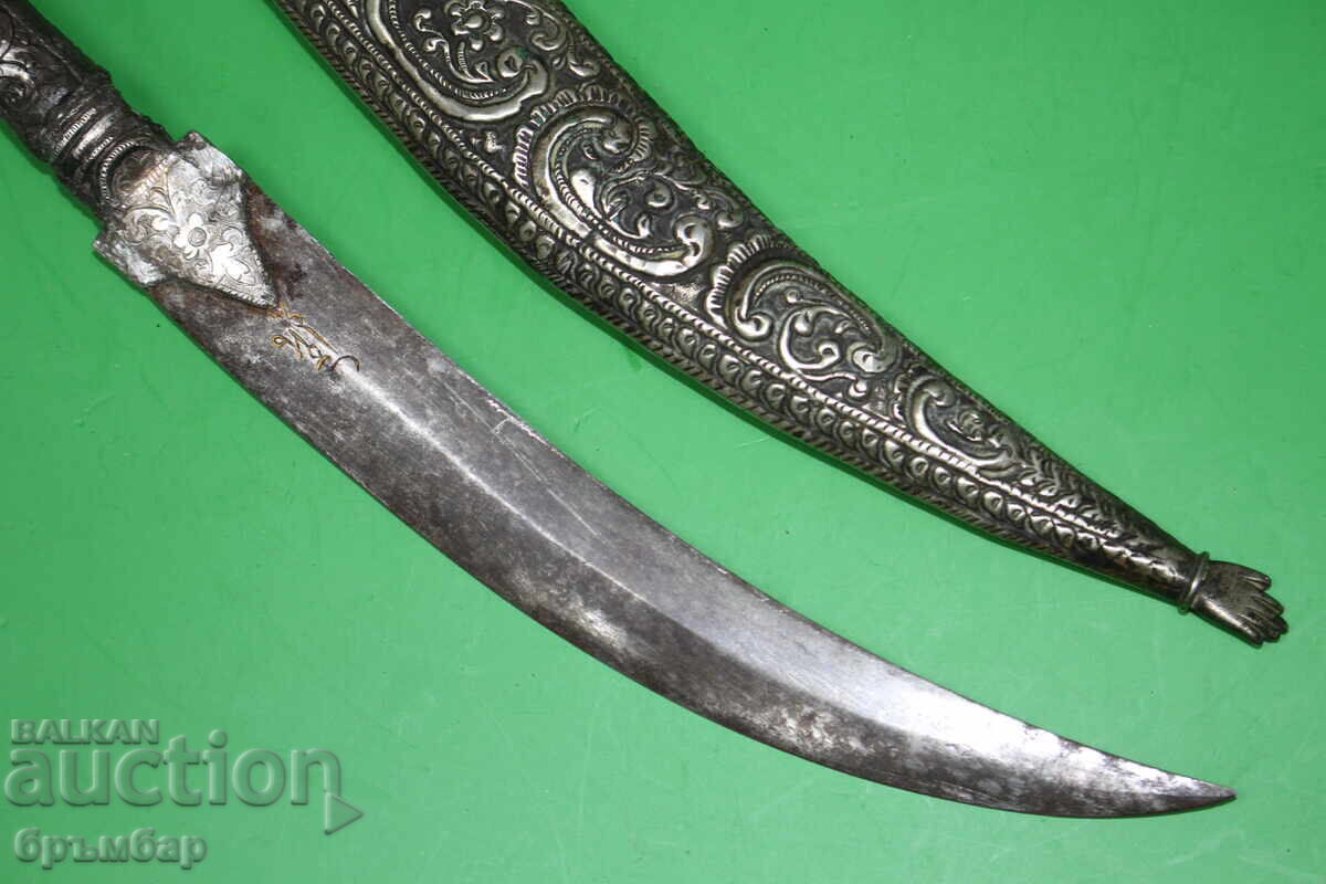 Доставка на Автентичен Средиземноморски Гръцки сребърен нож кама ятаган Доставка на Автентичен Средиземноморски Гръцки сребърен нож кама ятаган