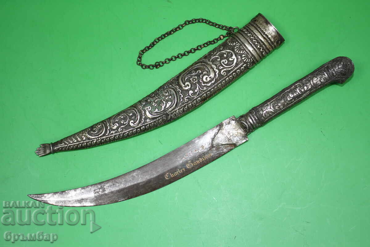 Автентичен Средиземноморски Гръцки сребърен нож кама ятаган - 5 Автентичен Средиземноморски Гръцки сребърен нож кама ятаган - 5