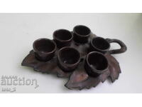 SET VECHI DE CERAMICĂ DE CEȘTI PENTRU RAKIA