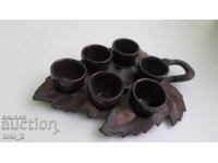 SET VECHI DE CERAMICĂ DE CEȘTI PENTRU RAKIA