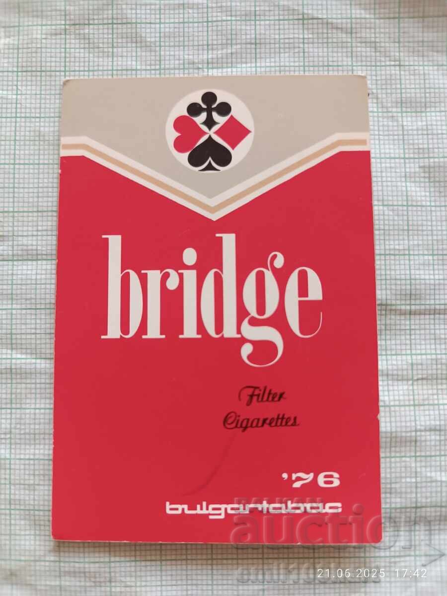 Calendar de publicitate pentru țigări Bridge Bulgartabac 1976