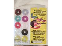 10 discuri de vinil pentru păpuși cu cântece pentru copii