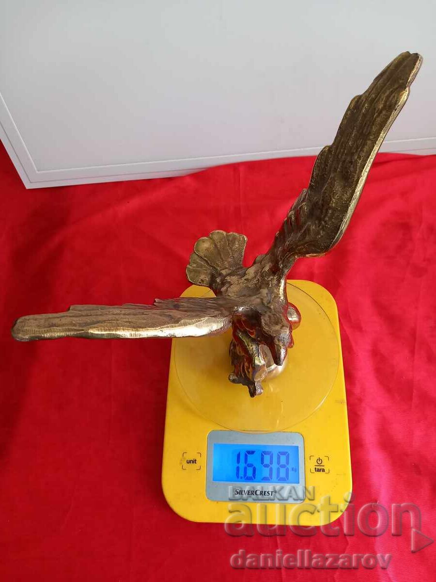 EAGLE, Massive Bronze Sculpture with Gilding, Figurine - 6