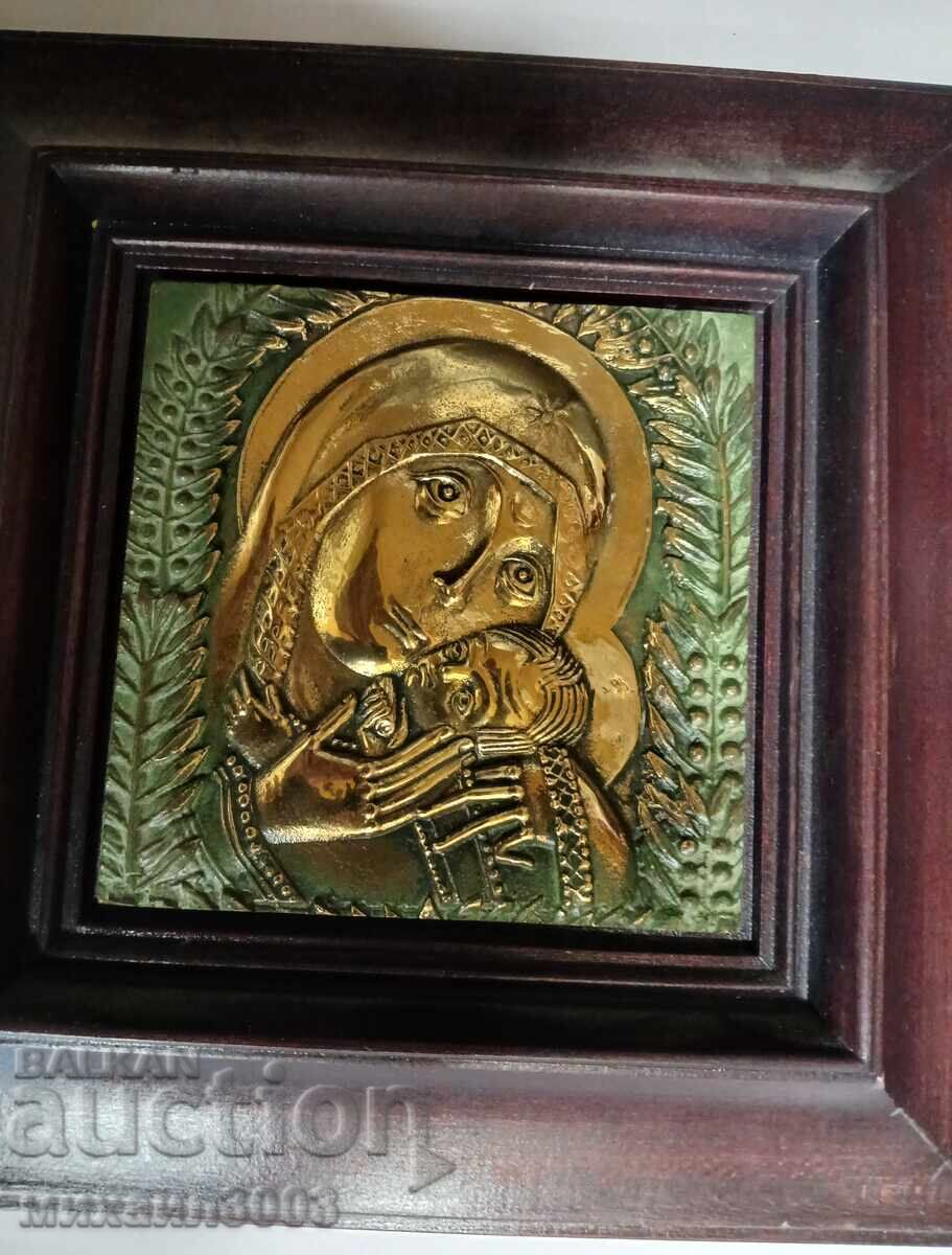 BRONZE SCULPTURE OF KUNCHO KUNCHEV, THEOTOKOS (VIRGIN MARY) OF TENDERNESS