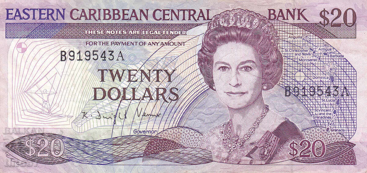 tino37- CARIBELE DE EST (Antigua & Barbuda)-20 DOLARI-1985/93 cu preț 37.90 BGN | € 19.38 tino37- CARIBELE DE EST (Antigua & Barbuda)-20 DOLARI-1985/93 cu preț 37.90 BGN | € 19.38