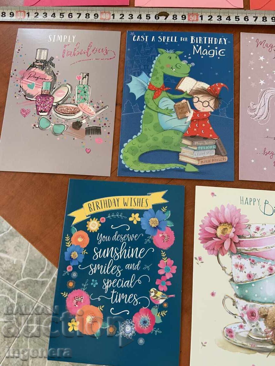 GREETING CARD SET WITH ENVELOPE - LOT OF 7 PCS with price 9.00 BGN | € 4.60