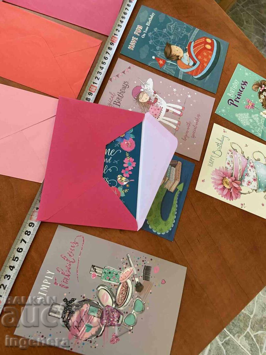 GREETING CARD SET WITH ENVELOPE - LOT OF 7 PCS - 5