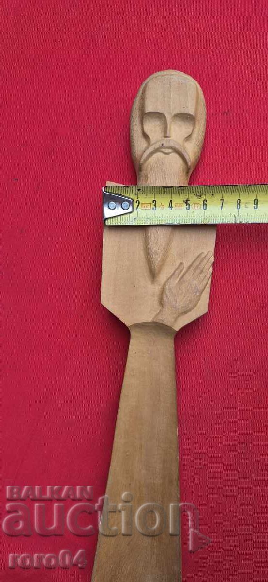 SCULPTURĂ VECHE DIN LEMN BULGĂREASCĂ - SFÂNT - 5