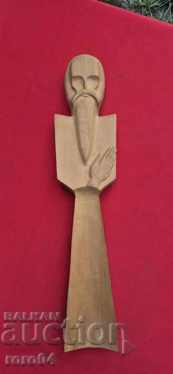 SCULPTURĂ VECHE DIN LEMN BULGĂREASCĂ - SFÂNT