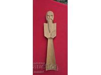 OLD BULGARIAN WOODEN SCULPTURE - SAINT