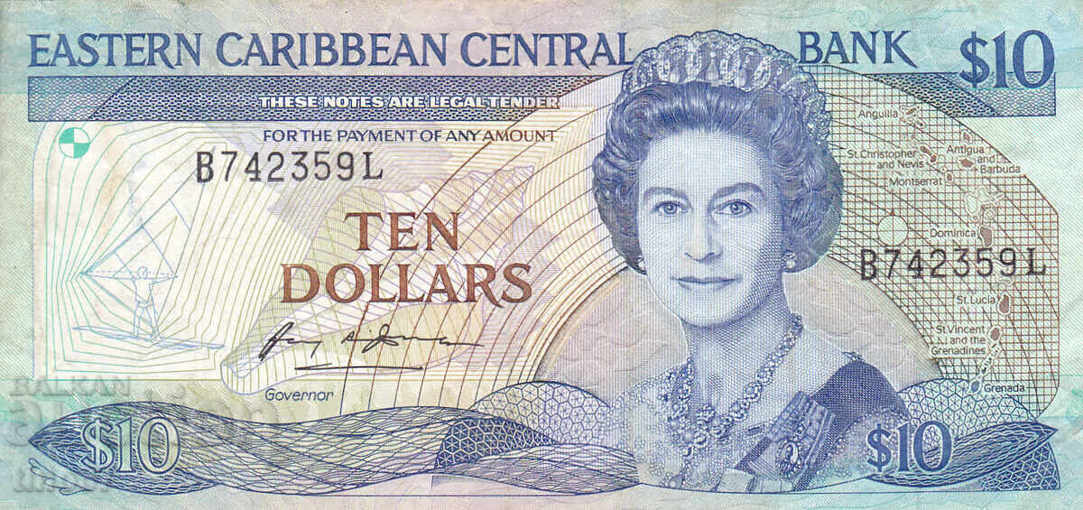 tino37 - ΑΝΑΤΟΛΙΚΕΣ ΚΑΡΙΒΙΚΕΣ (Αγία Λουκία) - 10 ΔΟΛΑΡΙΑ - 1985/93 με τιμή 29.90 BGN | € 15.29