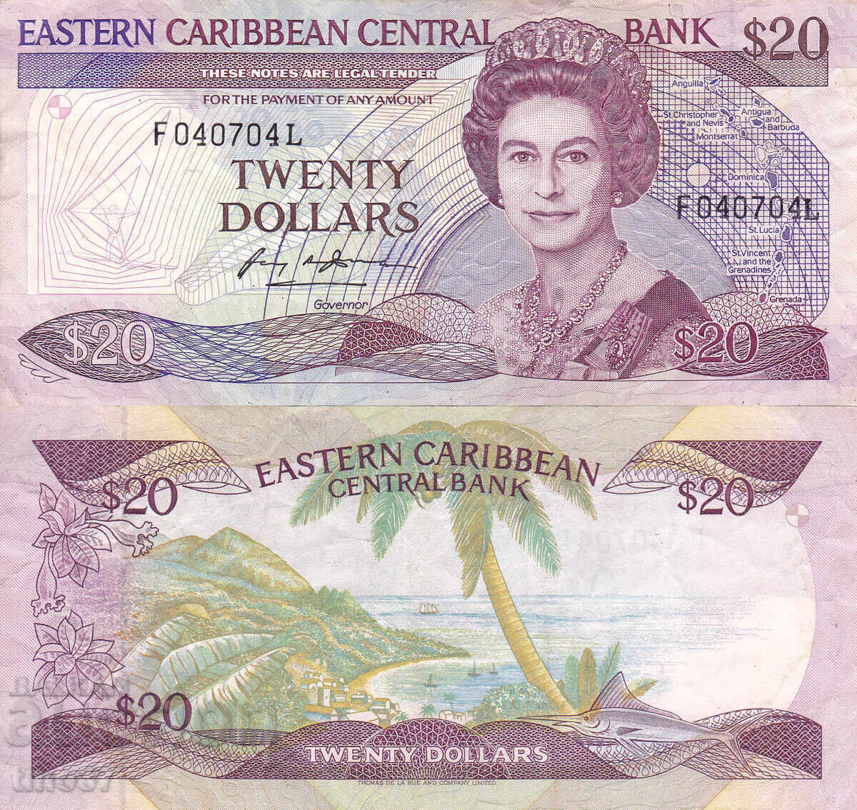 tino37 - EASTERN CARIBBEAN (Saint Lucia) - 20 DOLLARS - 1985/93