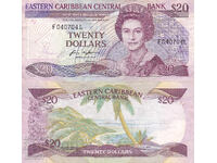 tino37- CARAIBELE DE EST (Sfânta Lucia) - 20 DOLARI - 1985/93