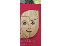 OLD BULGARIAN WOODEN SCULPTURE - MASK