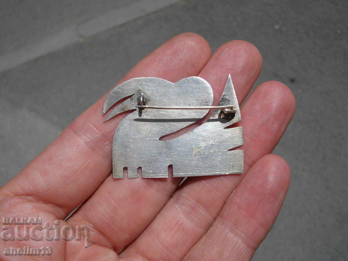 Доставка на СТАРА ПОСРЕБРЕНА БРОШКА С ПЕЛИКАН