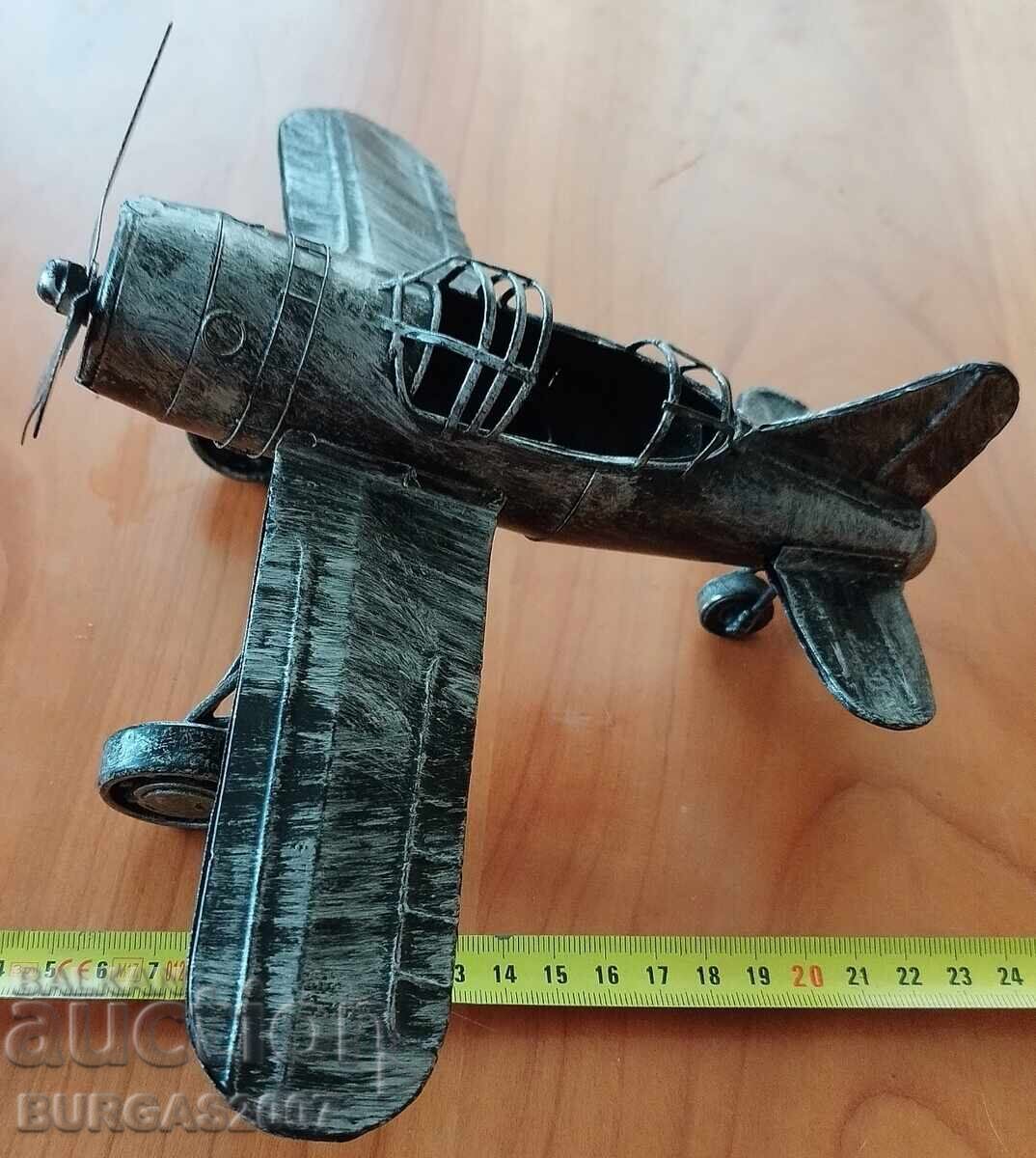 Old tin toy, airplane - 5