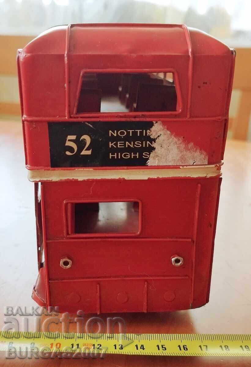 Auction Old tin toy, double-decker bus Auction Old tin toy, double-decker bus