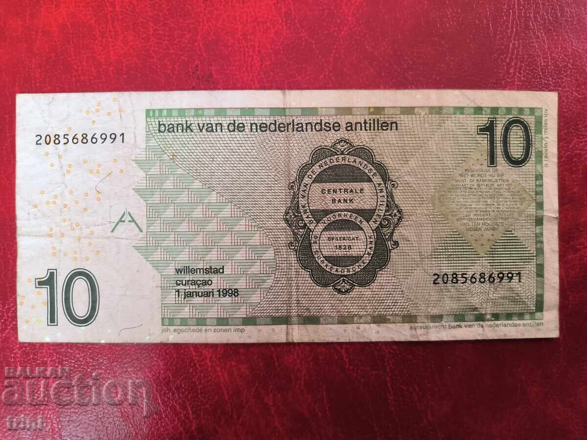Netherlands Antilles 10 Guilders 1998 with price 25.00 BGN | € 12.78