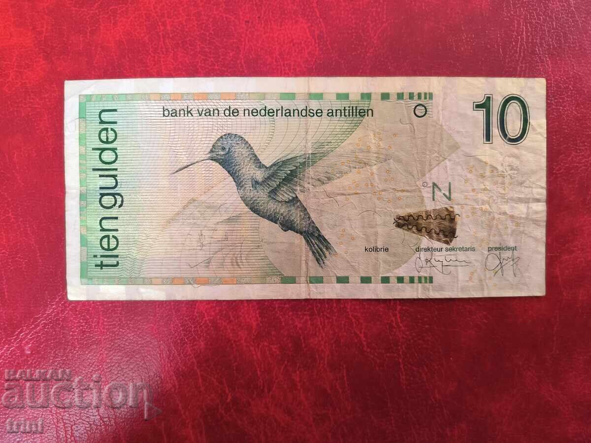Netherlands Antilles 10 Guilders 1998