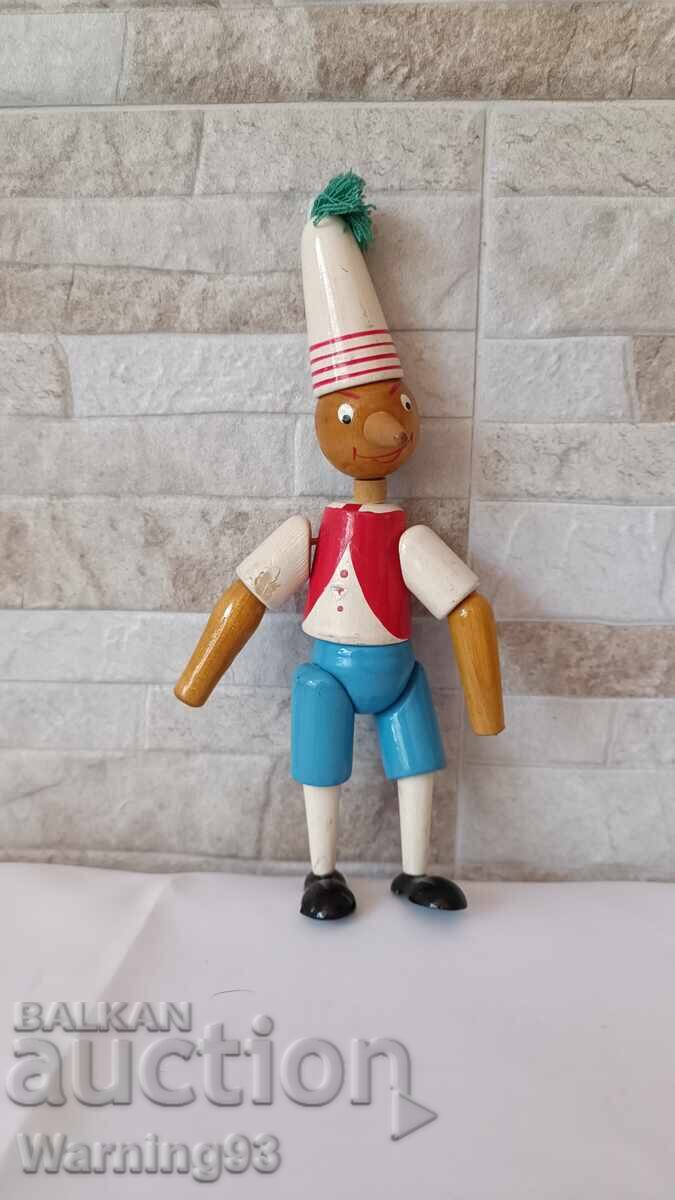 Παλιό ξύλινο παιχνίδι Πινόκιο - Κατασκευασμένο στην ΕΣΣΔ