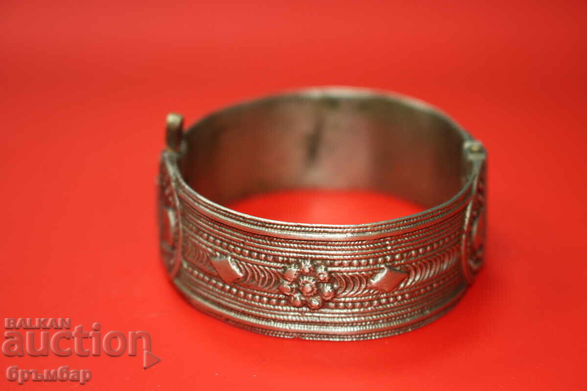 Brățară veche de mireasă costum bijuterie metal alb - 5