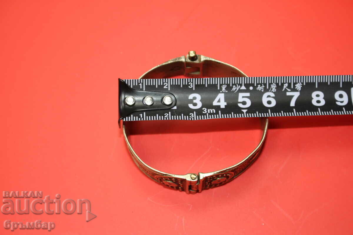 Brățară veche de mireasă costum bijuterie metal alb - 6