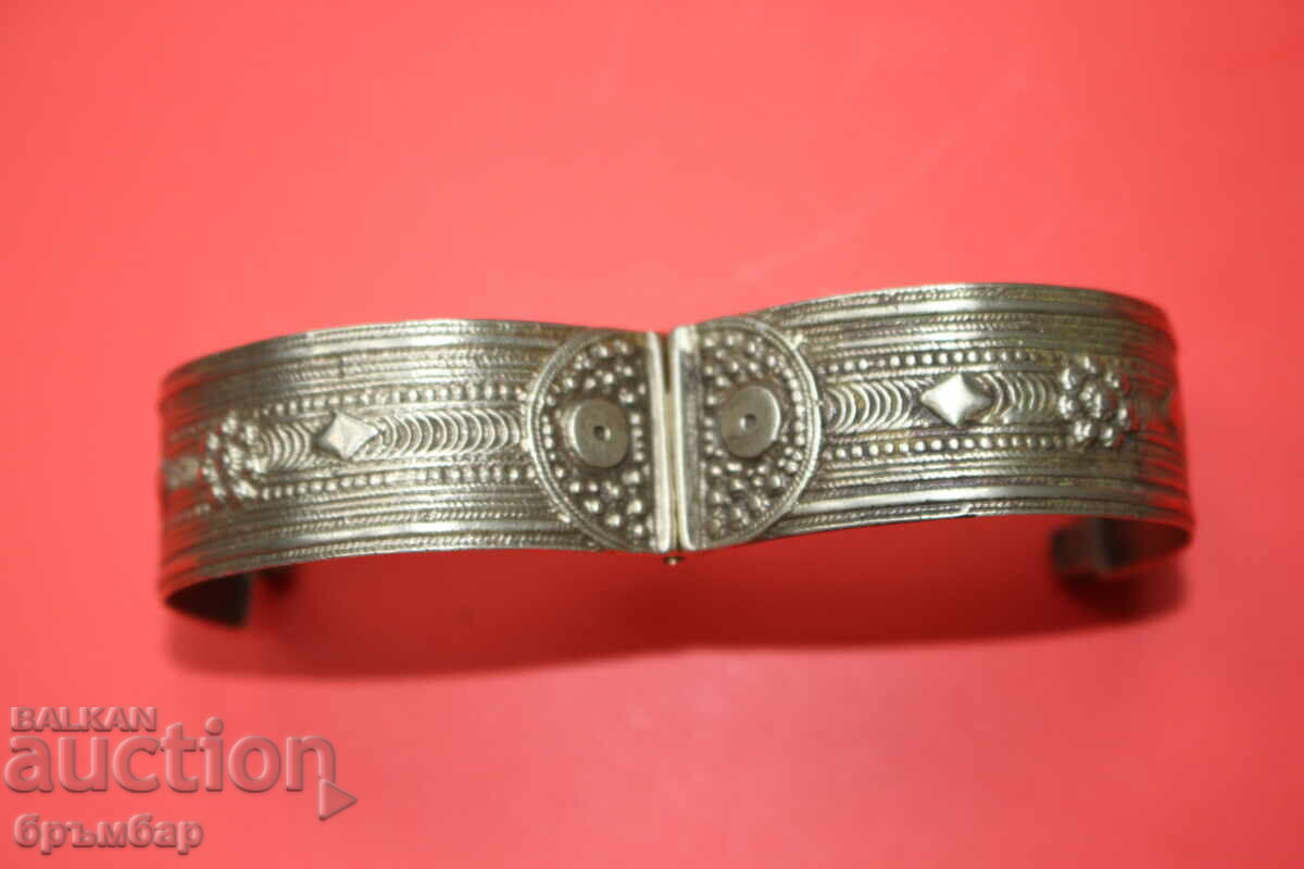 Brățară veche de mireasă costum bijuterie metal alb - 7