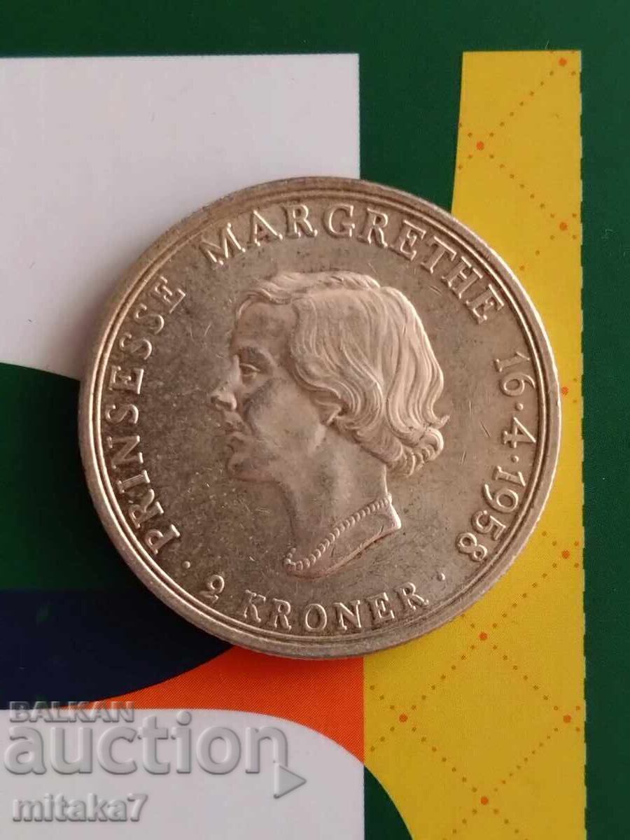 2 coroane 1958, Danemarca