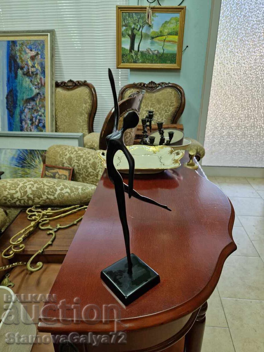 Figurină metalică antică superbă, statuetă, plastică