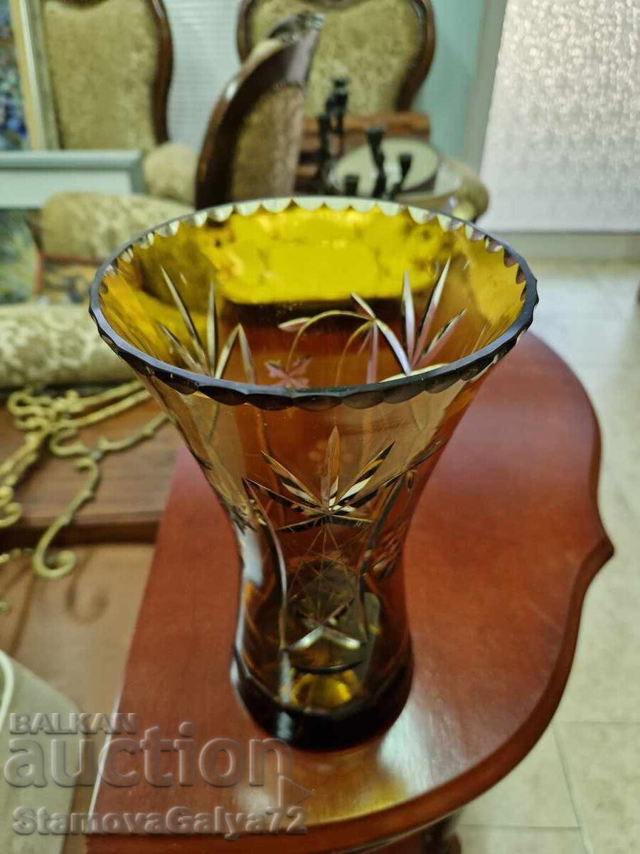 Licitație Vază antică superbă din cristal Boemia Bochemia Licitație Vază antică superbă din cristal Boemia Bochemia