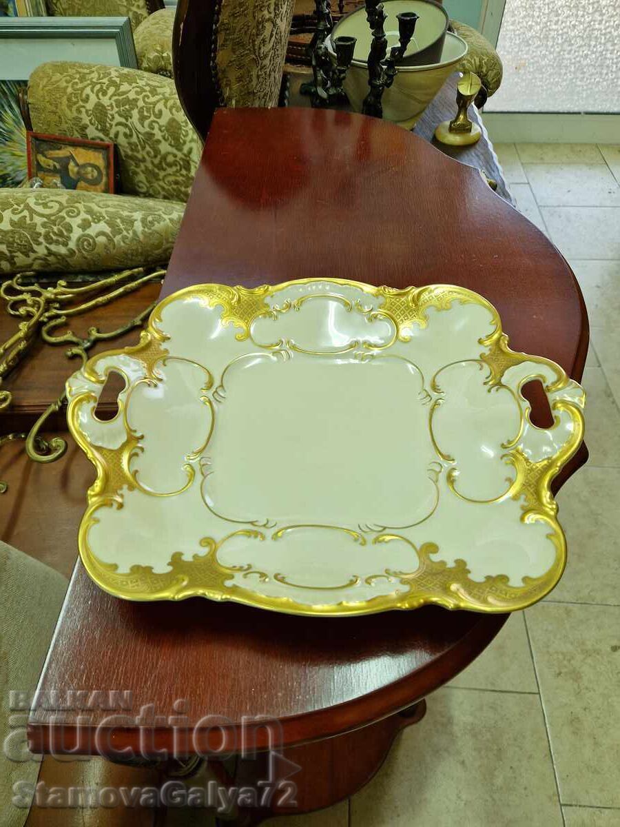 Auction  Unique - Rare antique German porcelain platter Hutschenreuther