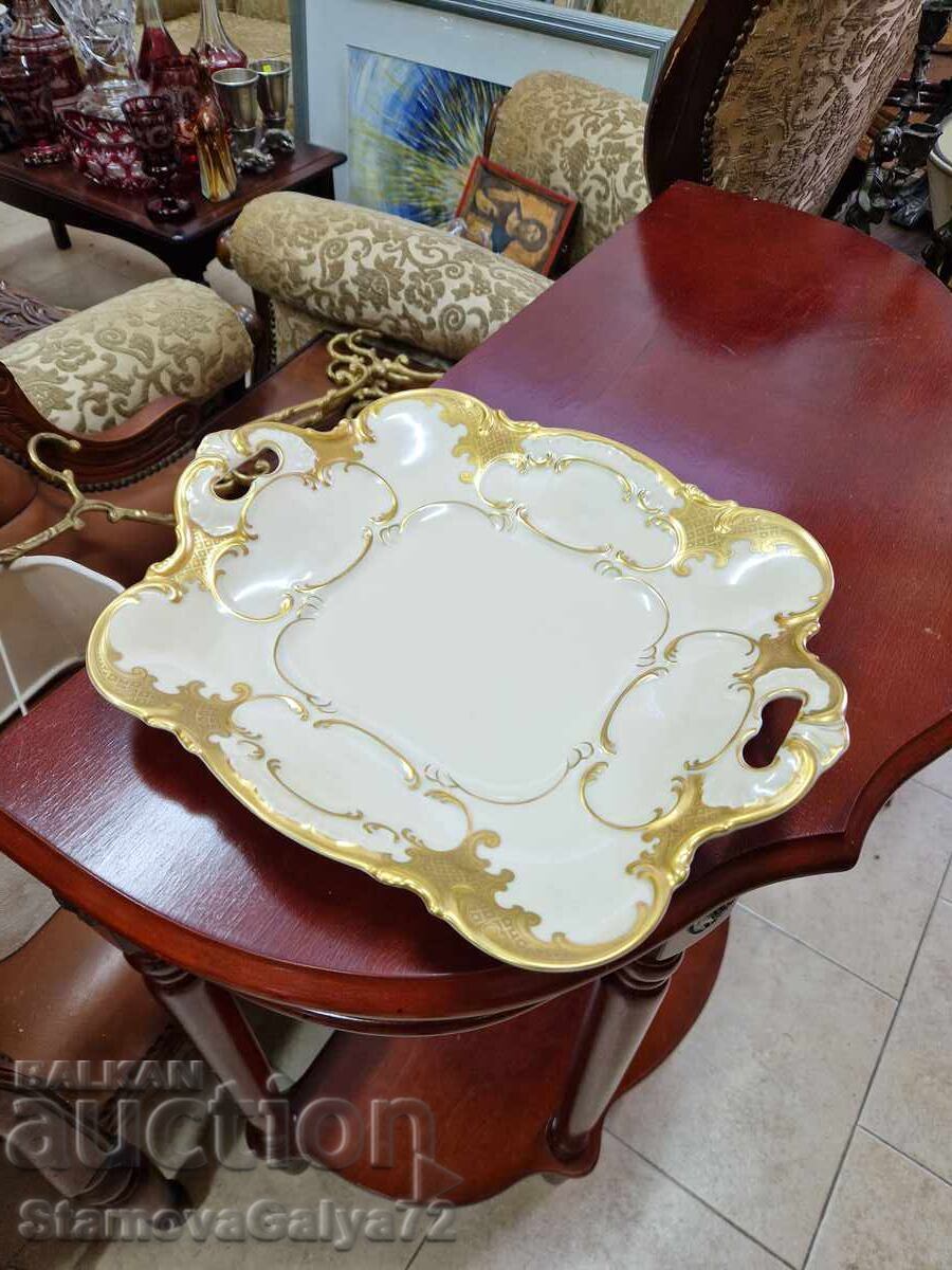 Unique - Rare antique German porcelain platter Hutschenreuther