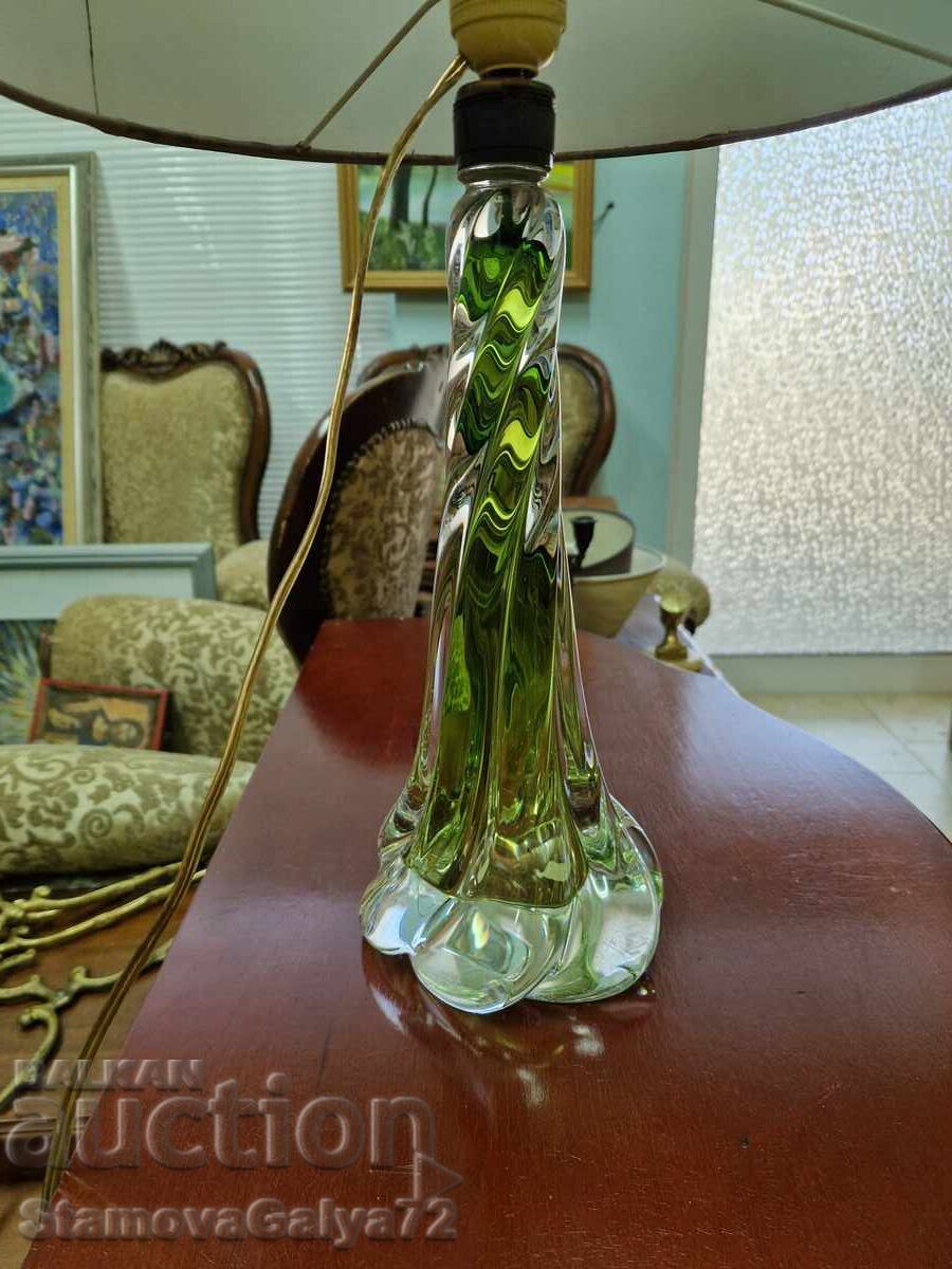 Delivery of Rare antique Belgian crystal lamp Val Saint Lambert