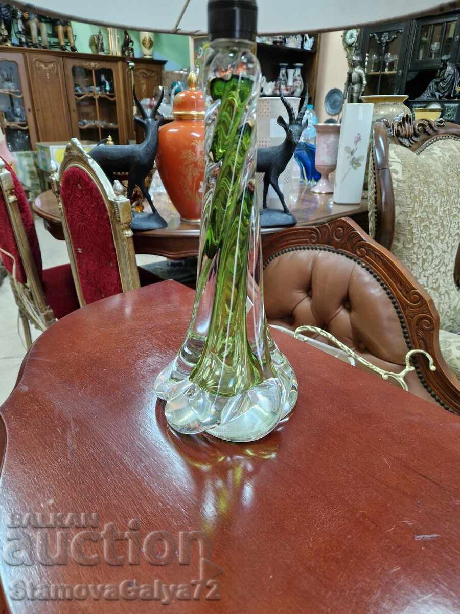 Rare antique Belgian crystal lamp Val Saint Lambert - 6