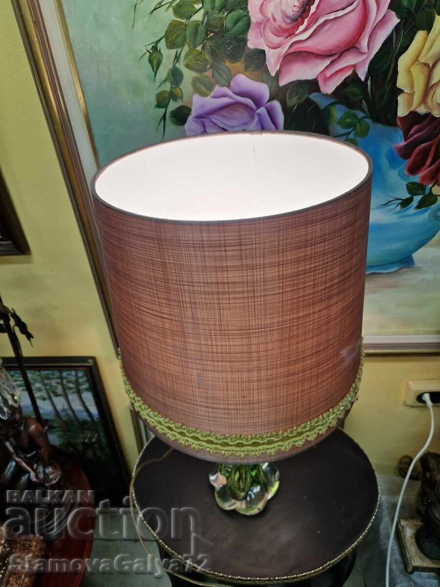 Рядка антикварна белгийска кристална лампа Val Saint Lambert - 7