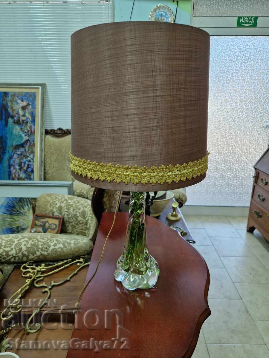 Rare antique Belgian crystal lamp Val Saint Lambert