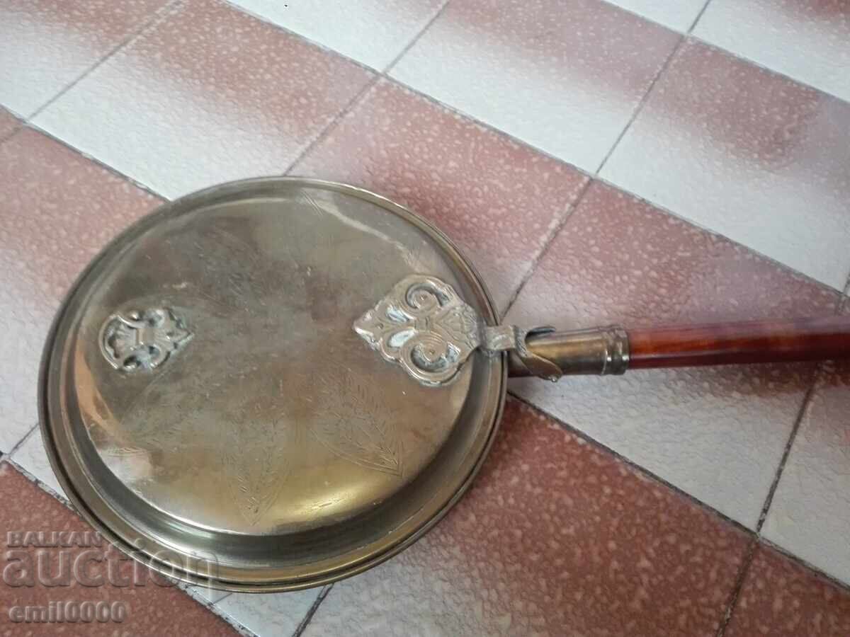 Παλαιός ορειχάλκινος μαντέμι για θέρμανση κρεβατιού - 7