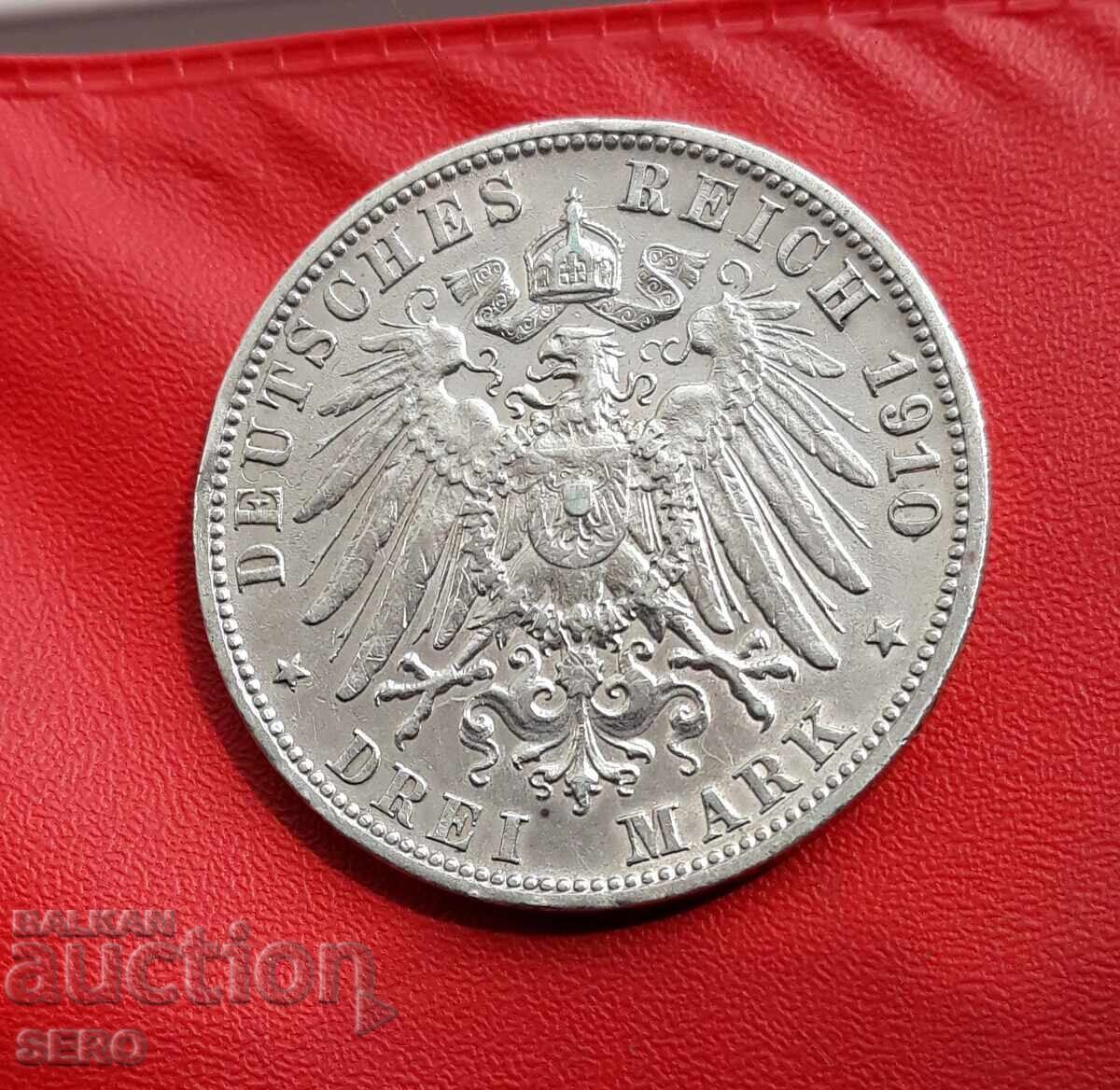 Germania-Württemberg-3 mărci 1910 Germania-Württemberg-3 mărci 1910