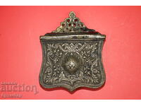 Cutie de bronz otomană balcanică, traistă pentru praf de pușcă .*1