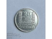 Γαλλία 20 φράγκα ασήμι / France 20 francs 1938 silver