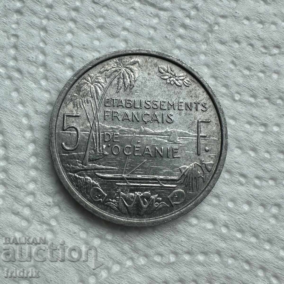 Auction  French Oceania 5 francs 1952