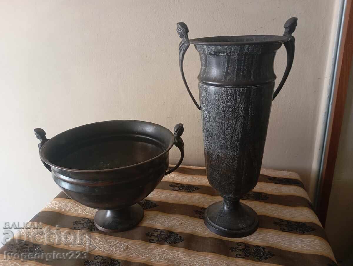 Baroque style cup and vase