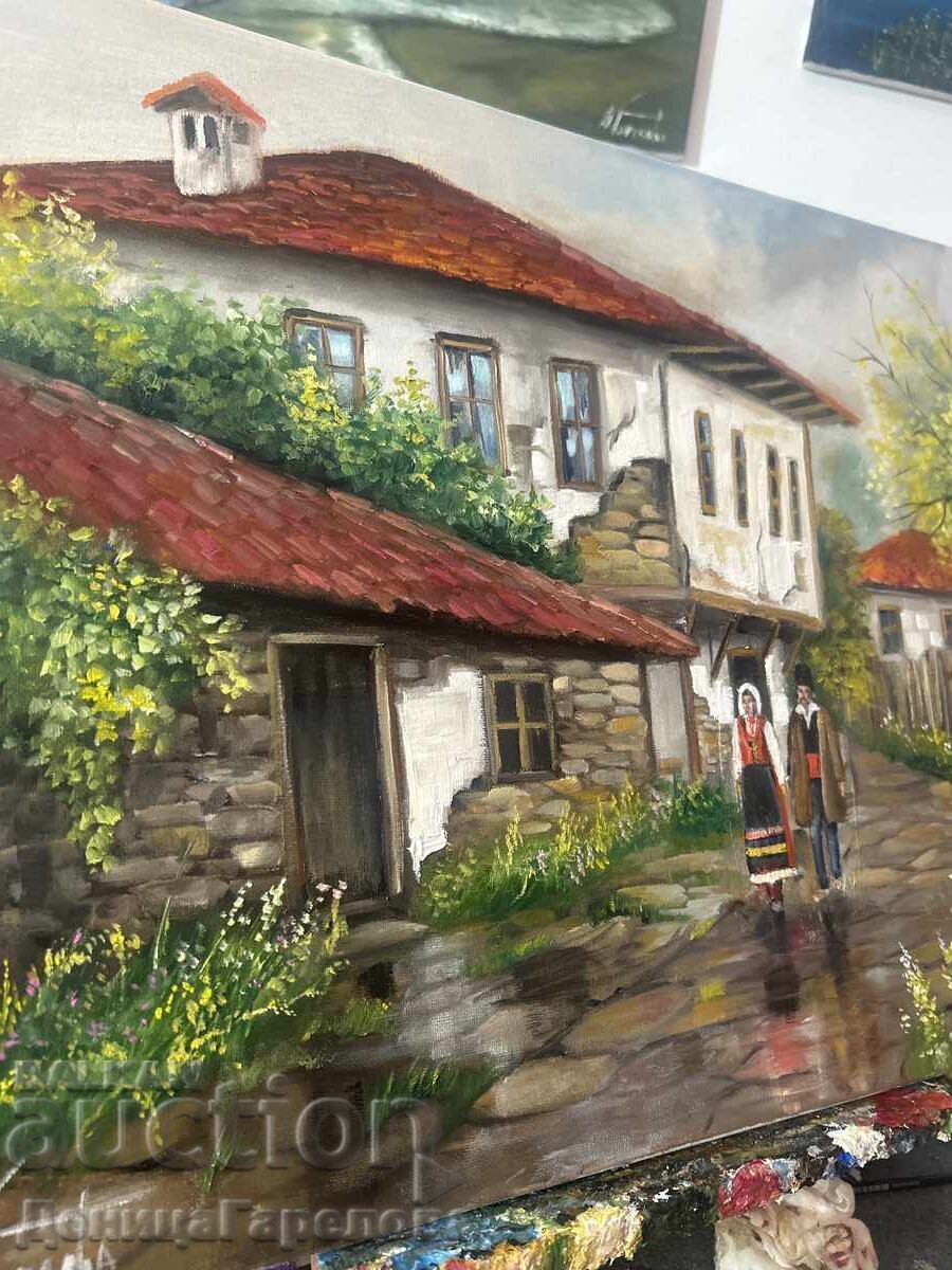 Деница Гарелова картина масло 50/40 “Разходка след дъжда” с цена € 88.00 | 172.11 лв.