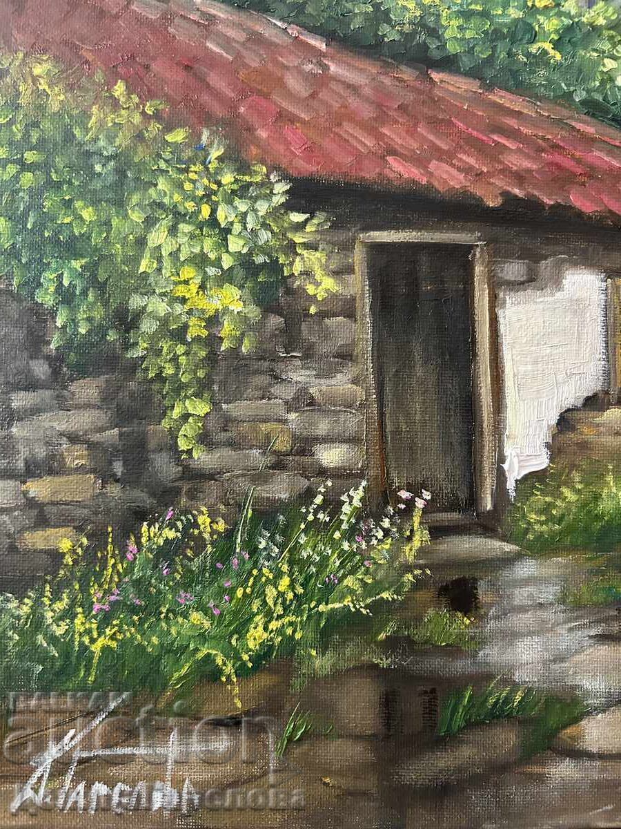 Аукцион Деница Гарелова картина масло 50/40 “Разходка след дъжда”