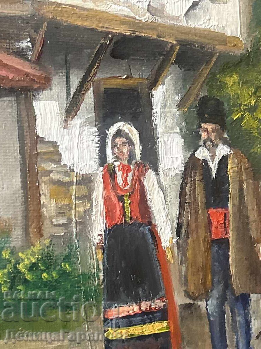 Παράδοση Δενίτσα Γκαρέλοβα πίνακας λάδι 50/40 “Βόλτα μετά τη βροχή”