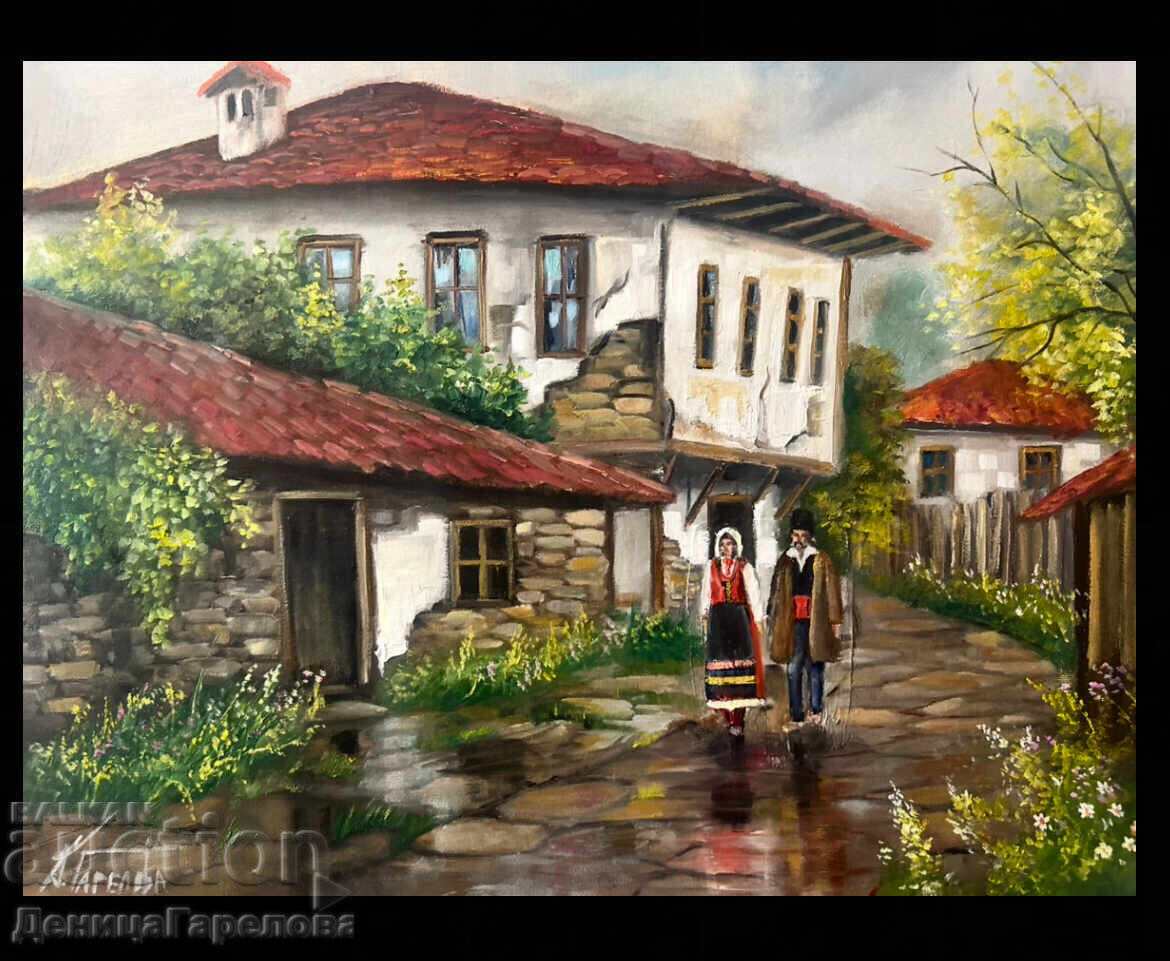 Деница Гарелова картина масло 50/40 “Разходка след дъжда”