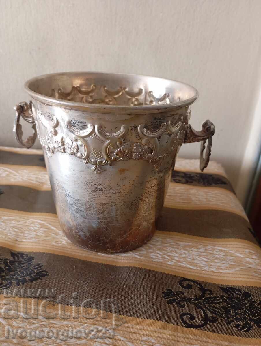 Silver-plated Art Deco ice bucket